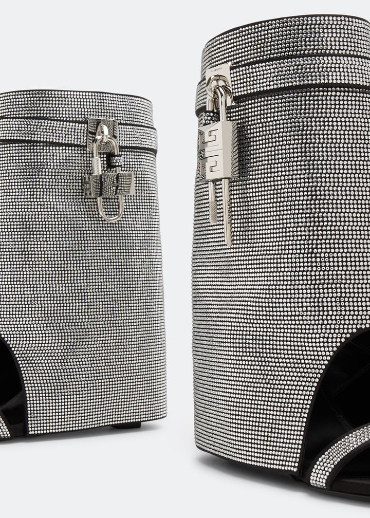 GIVENCHY WOMEN'S SHARK LOCK ANKLE SANDALS 90 NWT