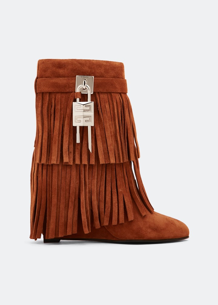 GIVENCHY WOMEN'S SHARK LOCK PANT ANKLE BOOT 90 FRINGES NWT