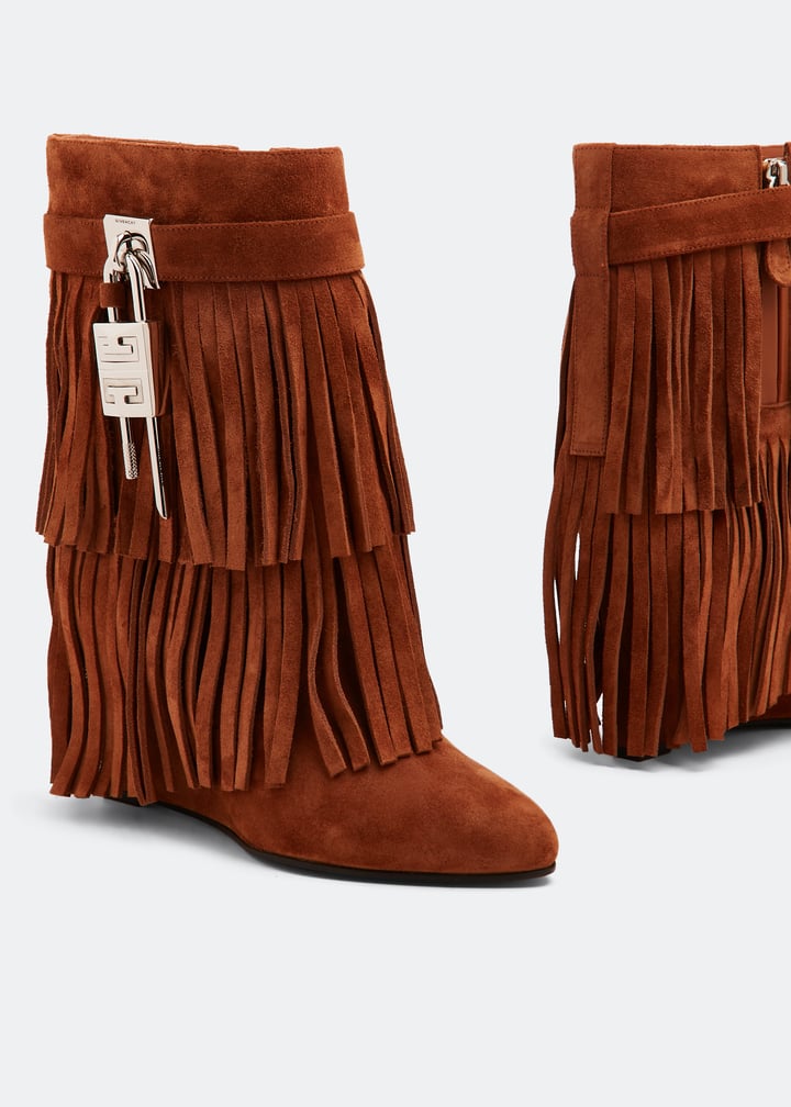 GIVENCHY WOMEN'S SHARK LOCK PANT ANKLE BOOT 90 FRINGES NWT