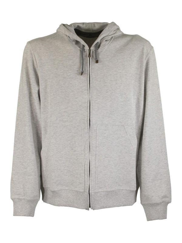 BRUNELLO CUCINELLI MEN'S PEARL ZIP-UP HOODED SWEATSHIRT
