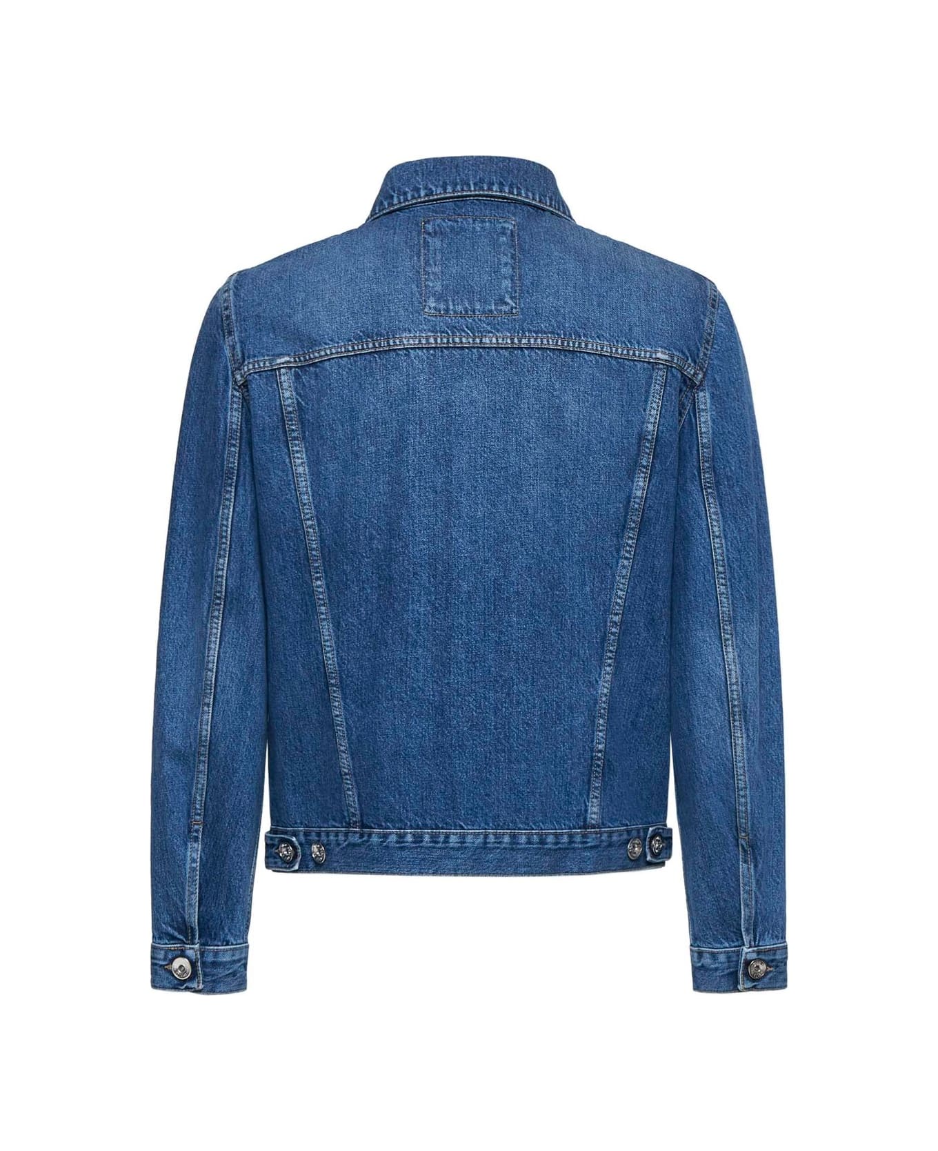 BRUNELLO CUCINELLI MEN'S BLUE DENIM JACKET WITH POCKETS