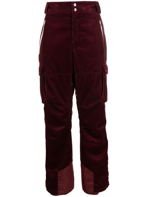 BRUNELLO CUCINELLI MEN'S BURGUNDY CORDUROY SKI TROUSERS