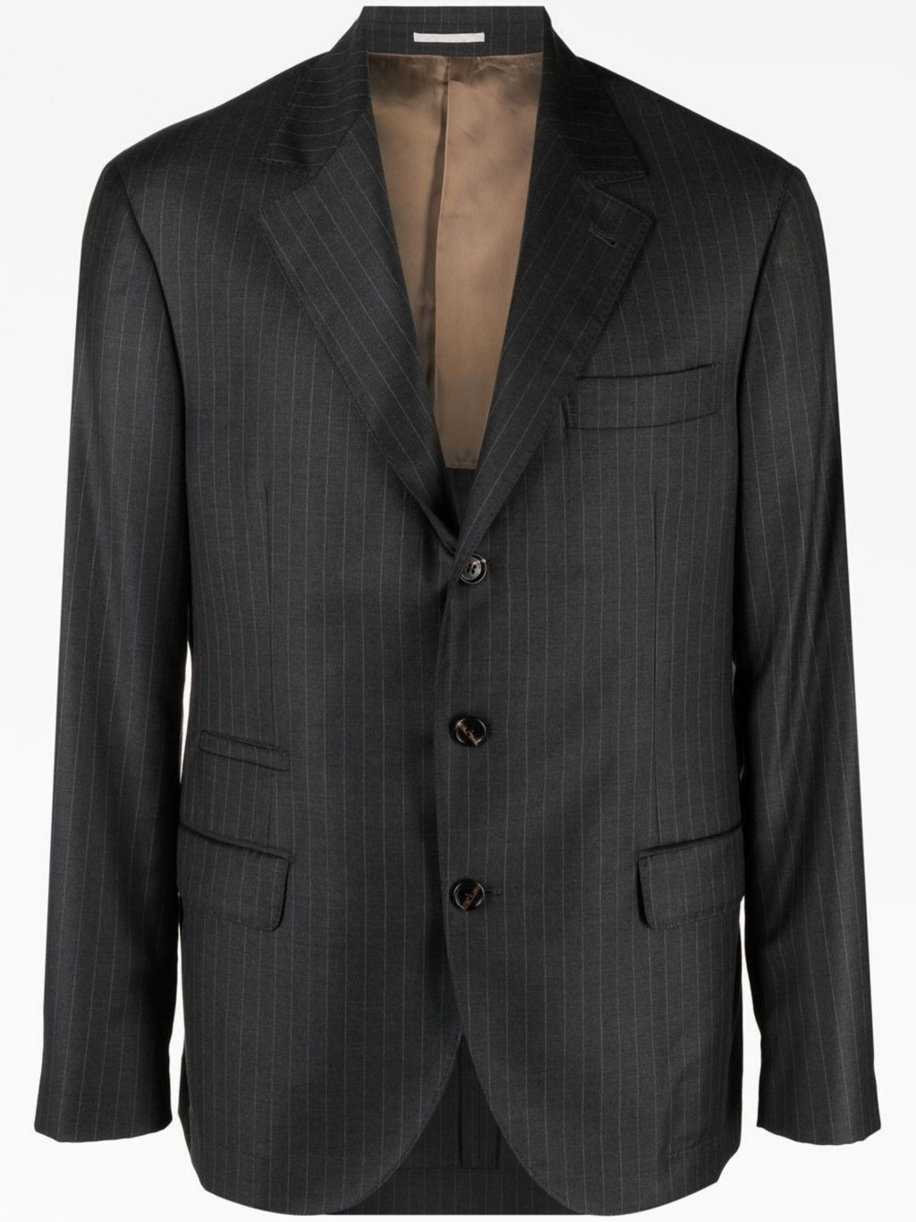 BRUNELLO CUCINELLI MEN'S DARK GREY WOOL TAILORED JACKET