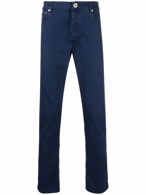 BRUNELLO CUCINELLI MEN'S BLUE TAILORED JEANS