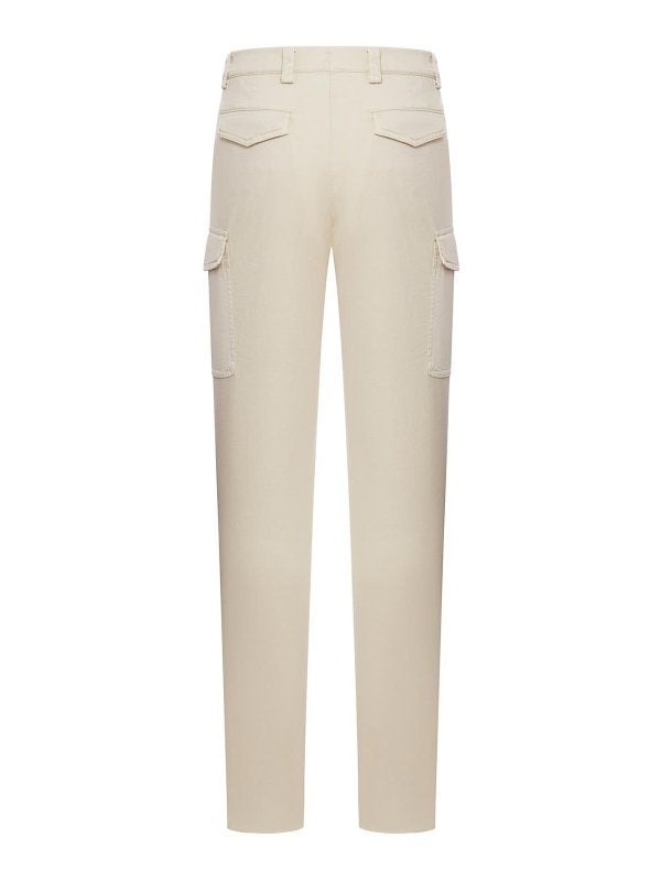 BRUNELLO CUCINELLI MEN'S LINSEED COTTON CARGO TROUSERS