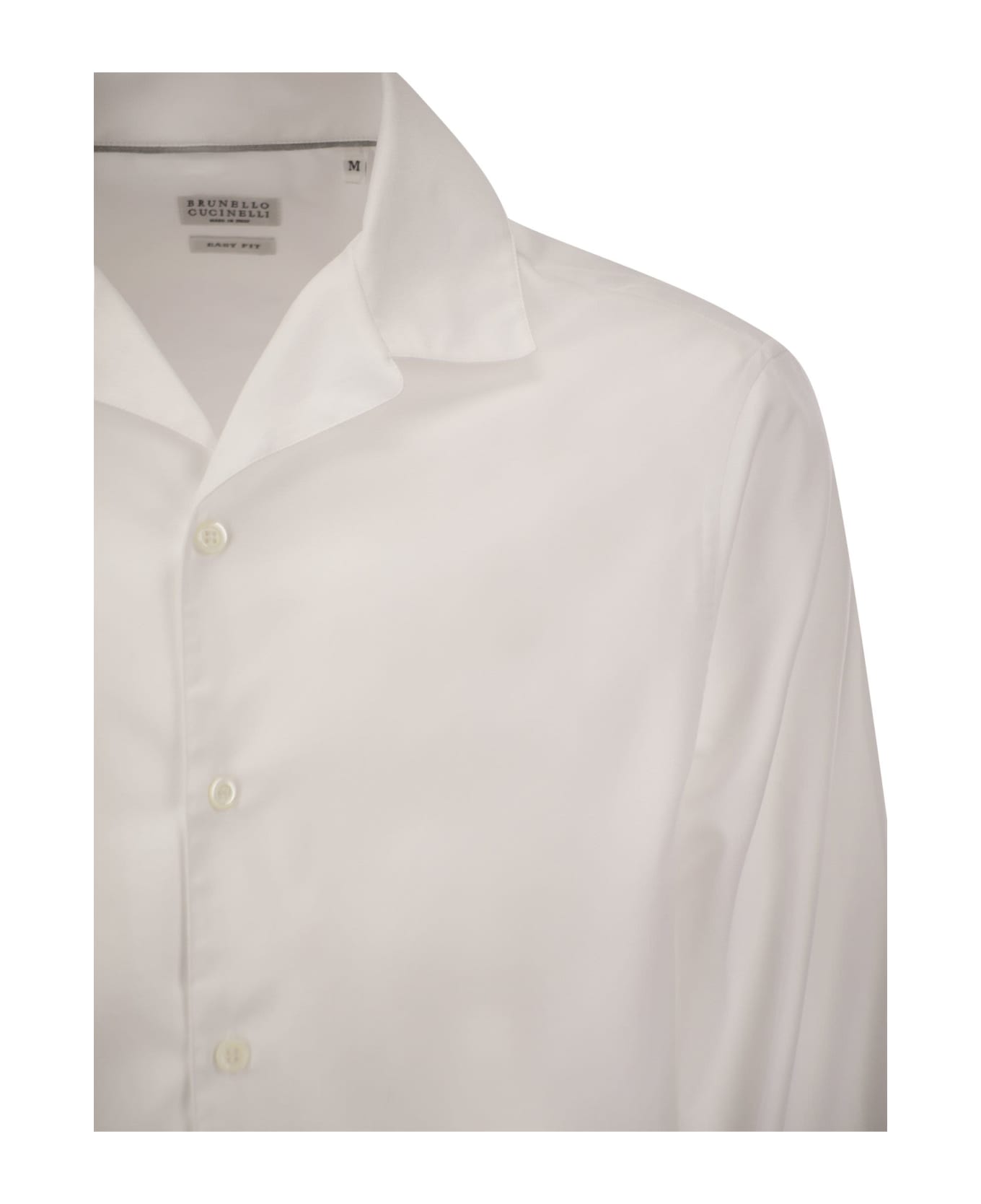 BRUNELLO CUCINELLI MEN'S WHITE TAILORED BUTTON-UP SHIRT
