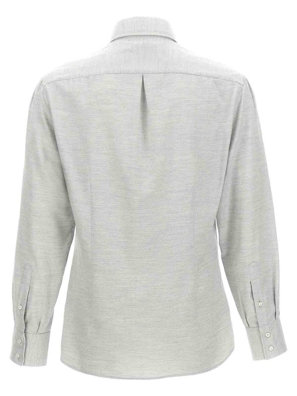 BRUNELLO CUCINELLI MEN'S PEARL COTTON LYOCELL BUTTON FRONT SHIRT