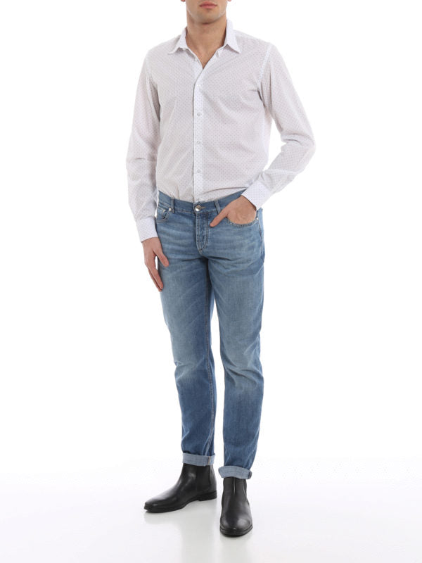 BRUNELLO CUCINELLI MEN'S LIGHT DENIM STRAIGHT-LEG JEANS
