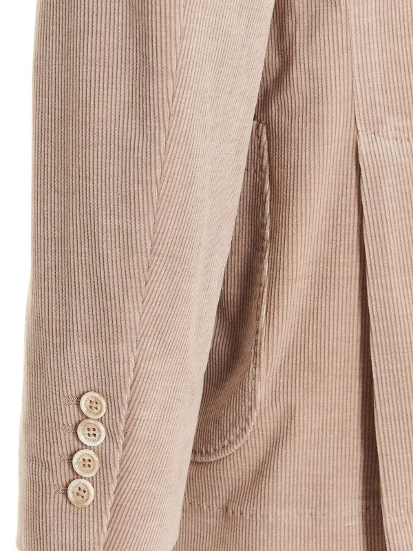 BRUNELLO CUCINELLI MEN'S SAND WOOL BLEND BLAZER