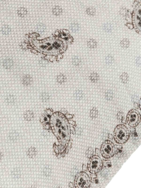 BRUNELLO CUCINELLI MEN'S ANTHRACITE SILK LINEN POCKETSQUARE