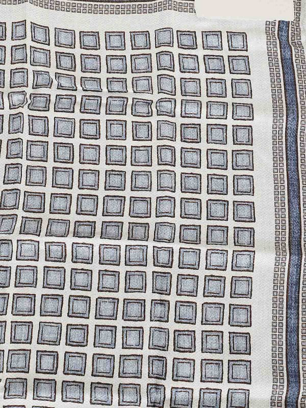 BRUNELLO CUCINELLI MEN'S PANAMA CELESTIAL DOVE SILK POCKET SQUARE