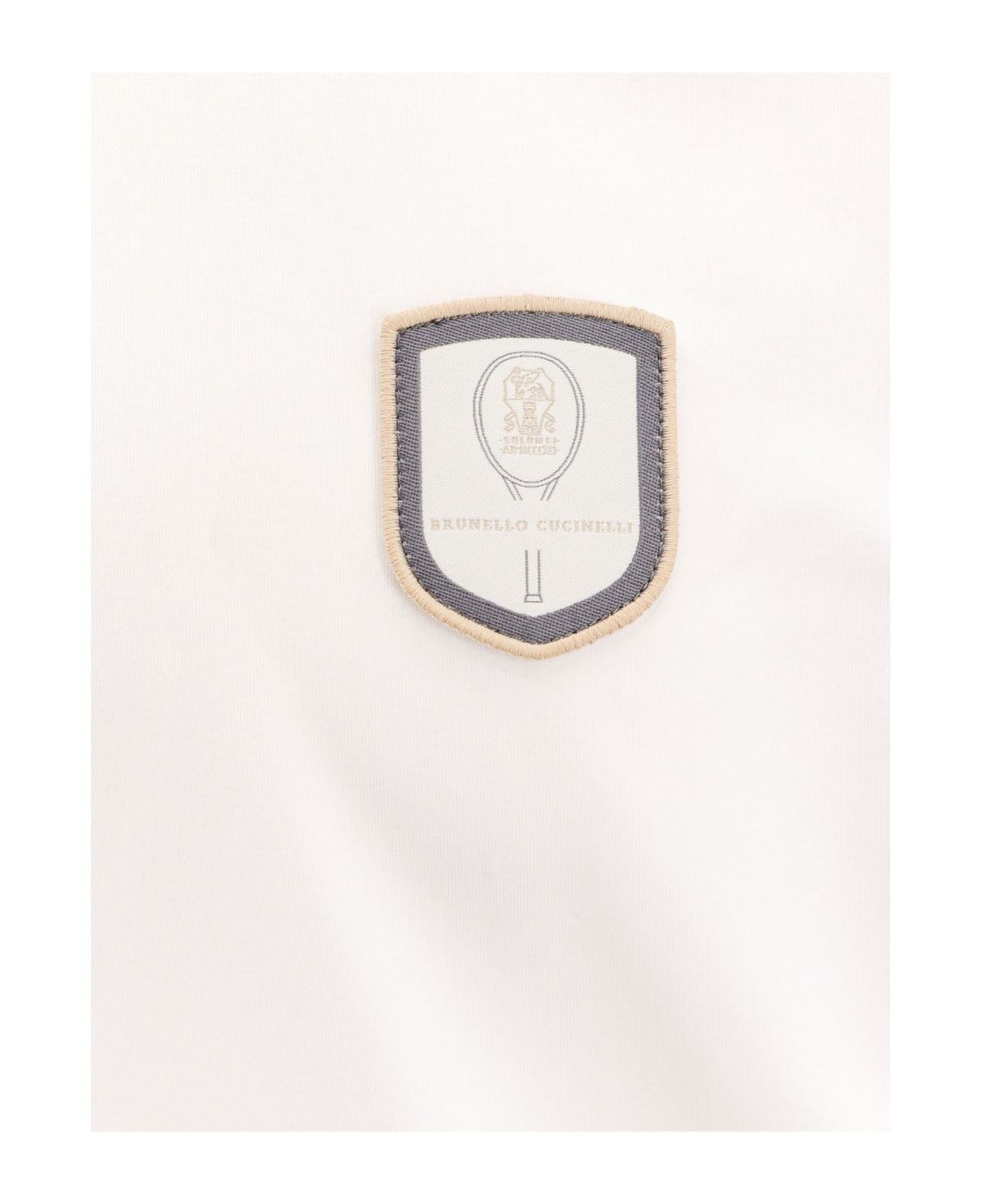 BRUNELLO CUCINELLI MEN'S WHITE POLO SHIRT WITH EMBLEM