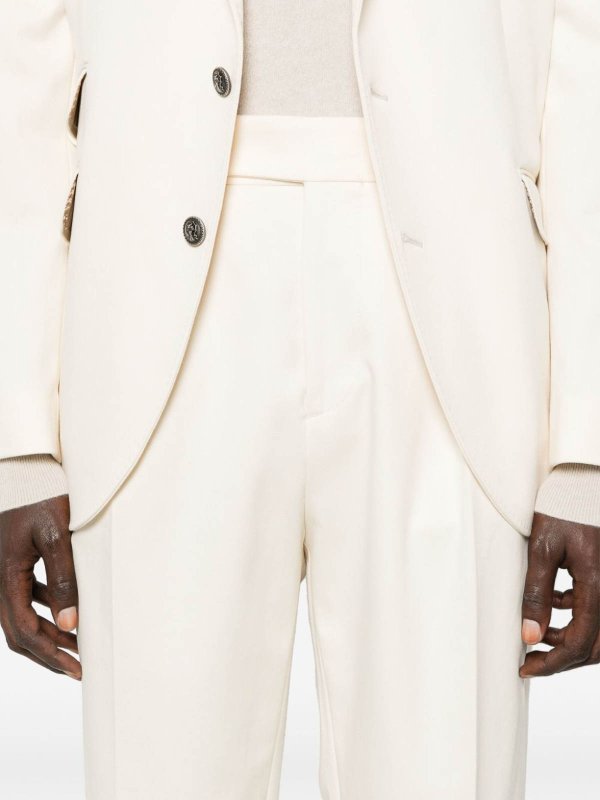 BRUNELLO CUCINELLI MEN'S CREAM TAILORED SUIT WITH NOTCH LAPEL
