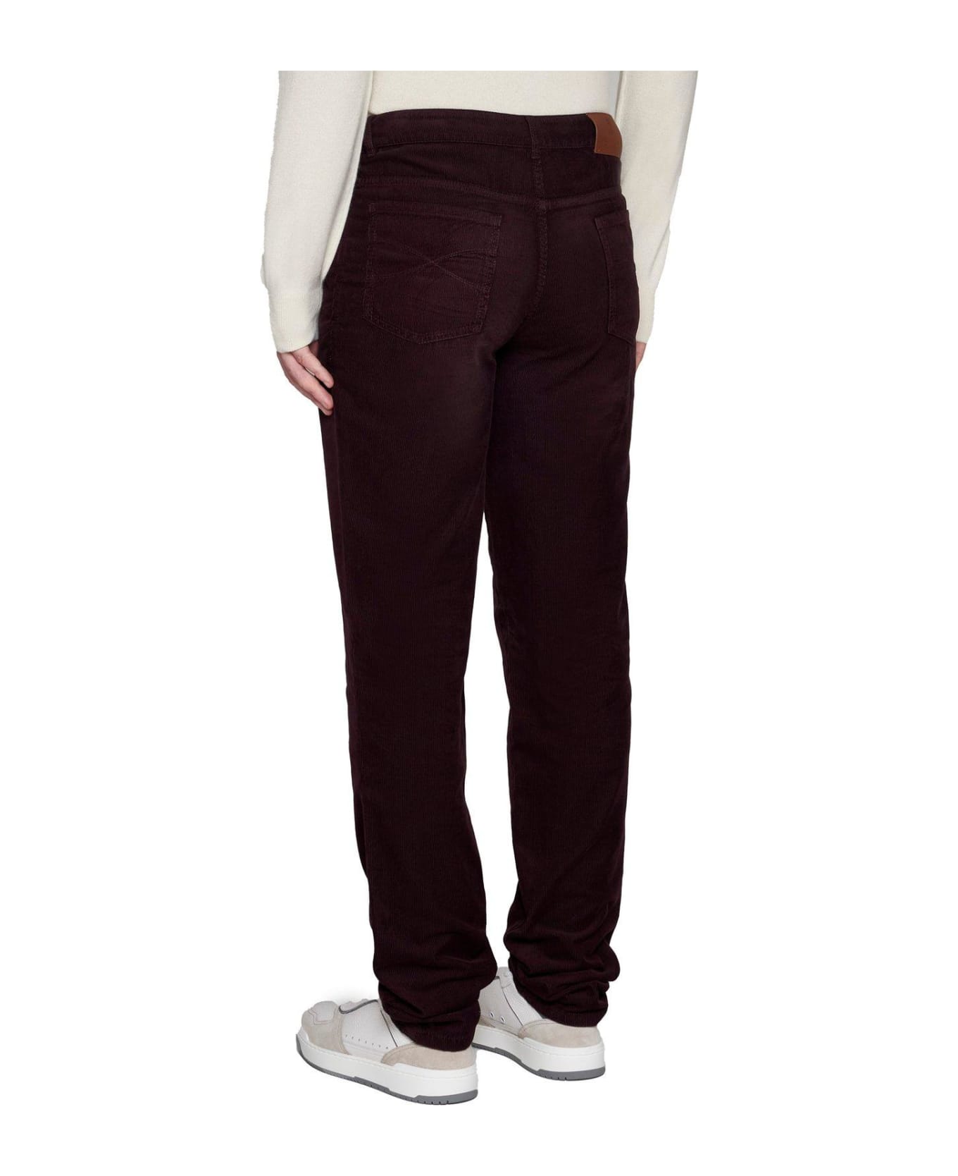 BRUNELLO CUCINELLI MEN'S PLUM TAILORED TROUSERS