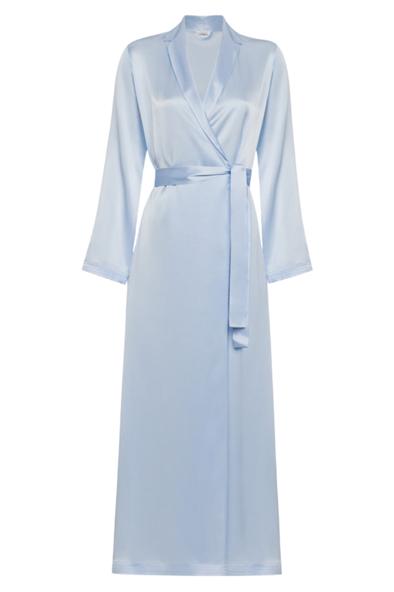 La Perla Azure Silk Long Robe