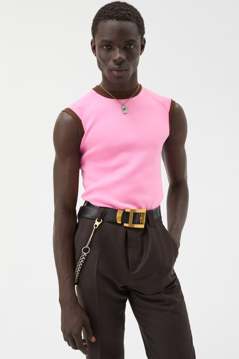 Versace Cotton Knit Top Pink