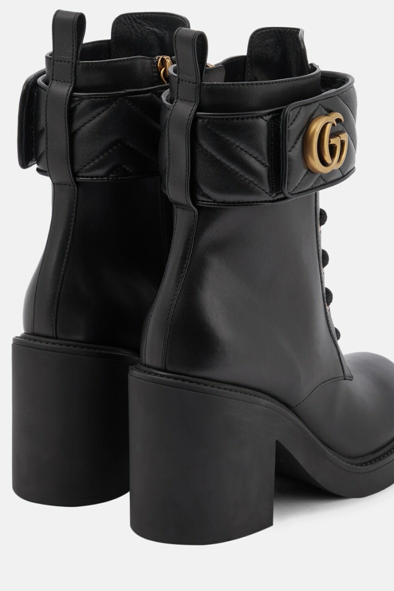 Gucci GG Leather Ankle Boots