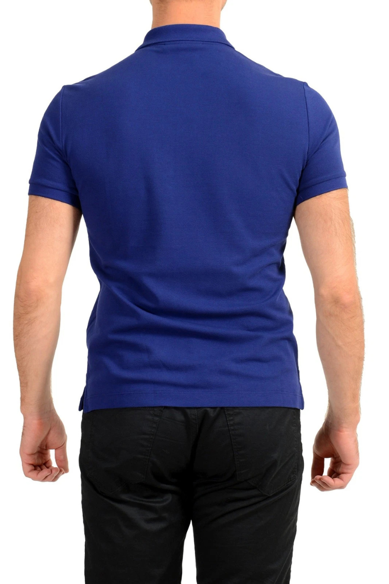 Burberry Men's "Oxford" Bright Blue Short Sleeve Polo Shirt