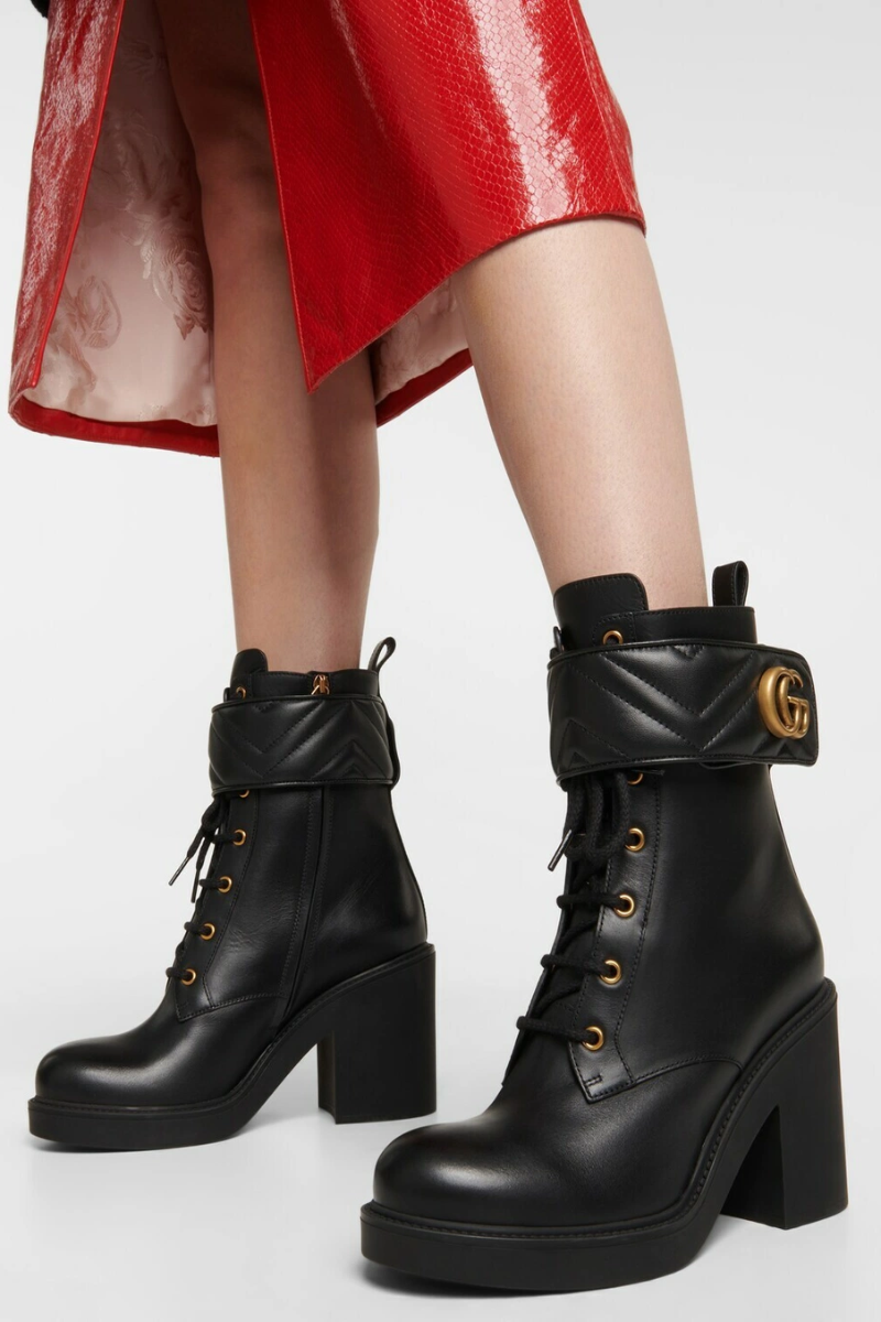 Gucci GG Leather Ankle Boots