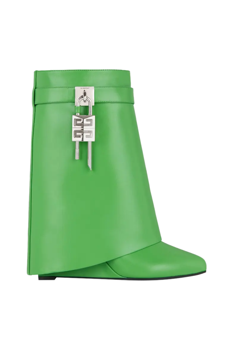Givenchy Shark Lock Ankle Boots 90Mm_Absynthe Green