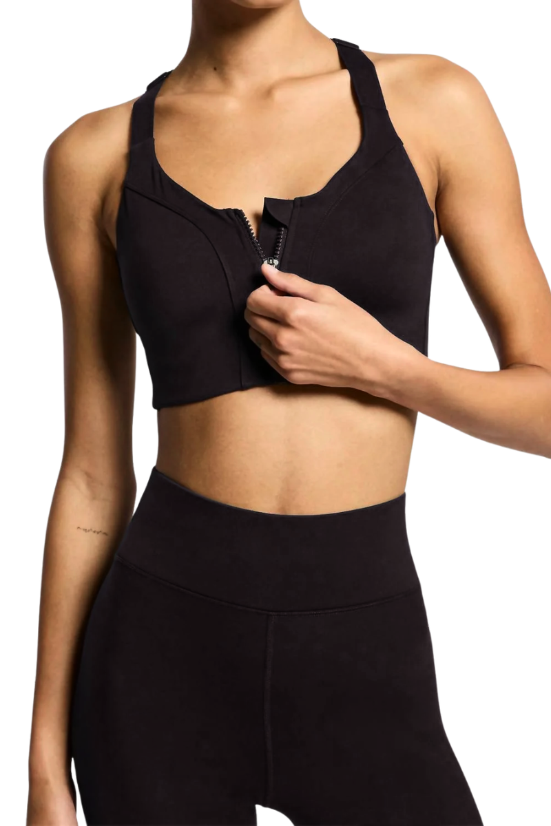 Bandier Zip Front High Black AA202141