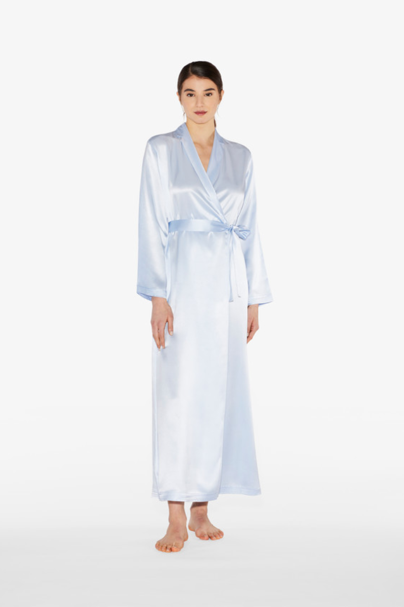 La Perla Azure Silk Long Robe