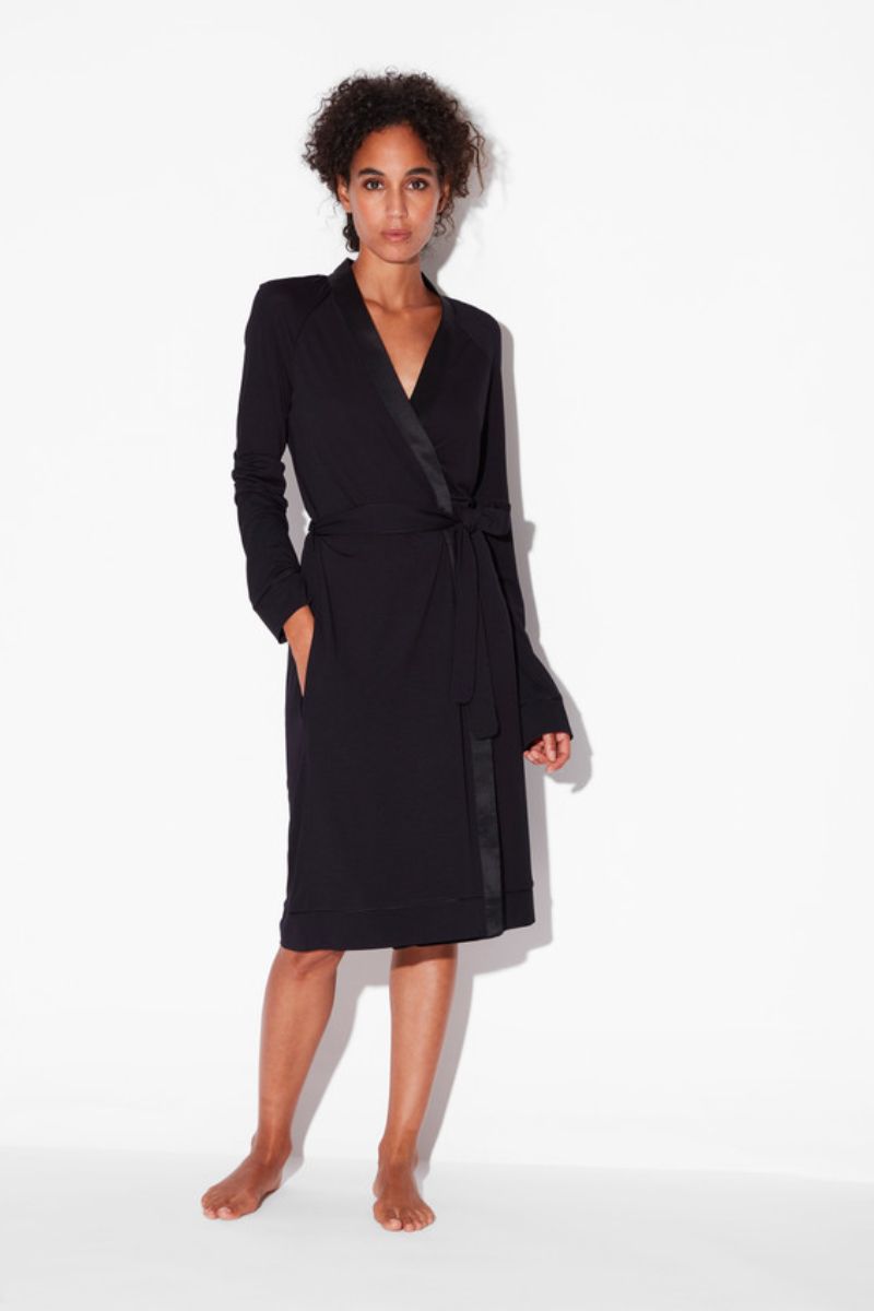 La Perla Short Robe In Onyx