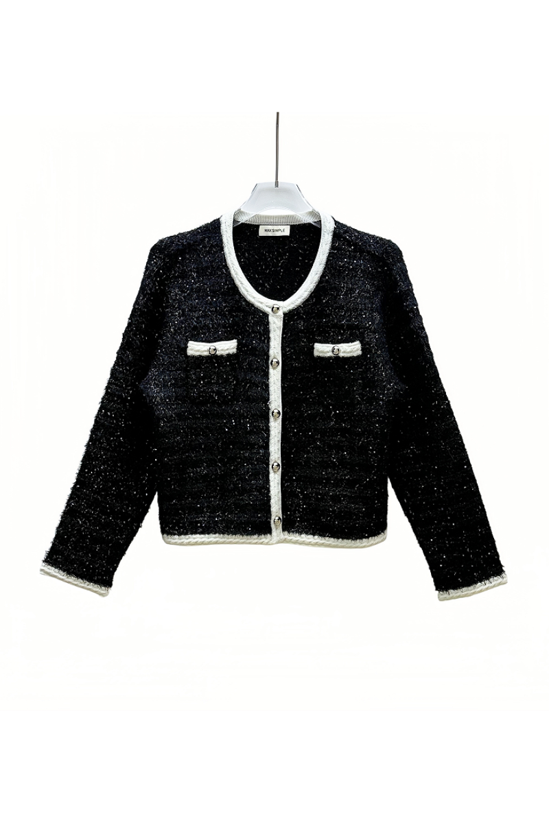 Max Simple Essential Cashmere Cardigan - Black