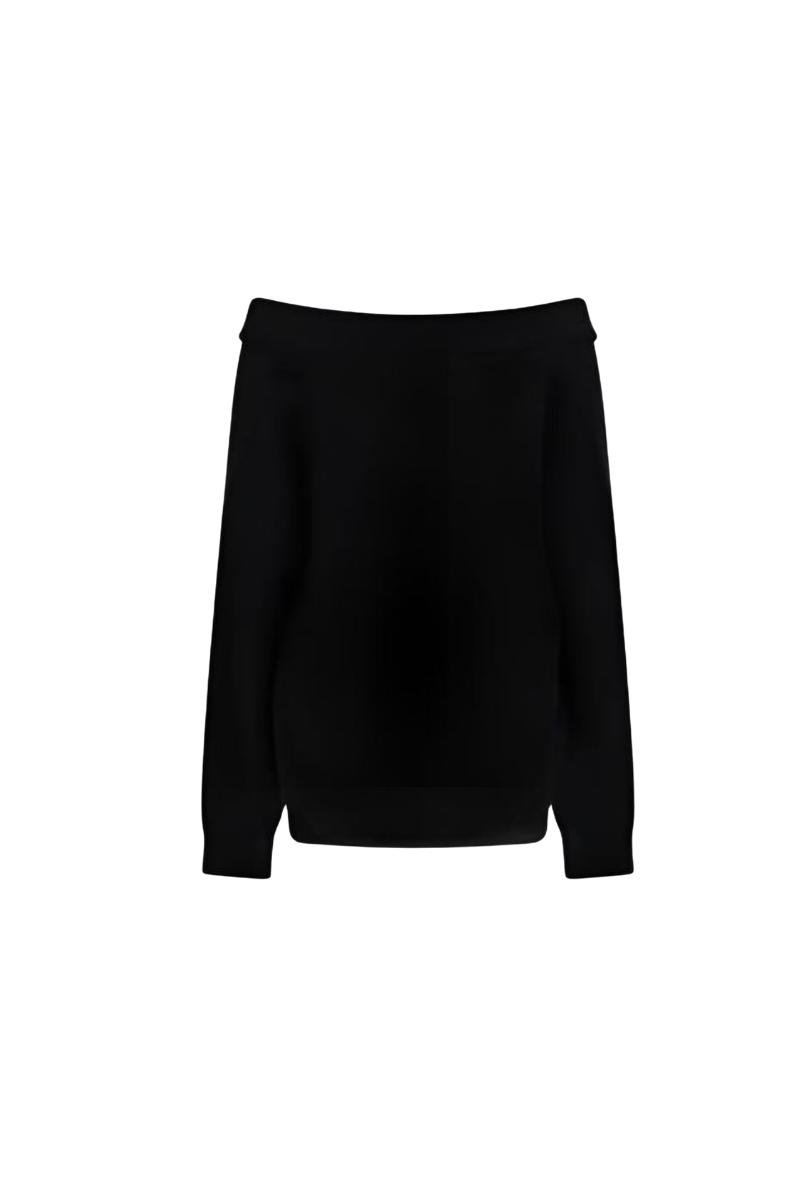 Valentino Solid-Color Ribbed Sweater Nero 2B3KC43D7QE_0NO