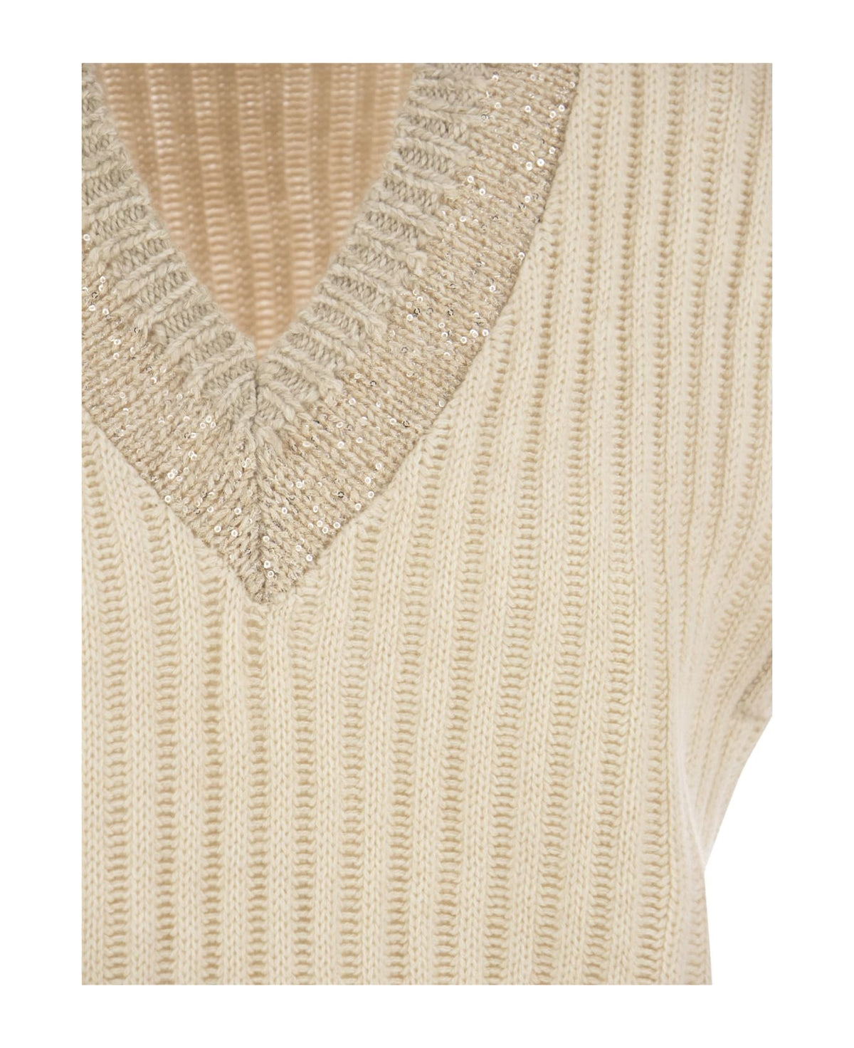 BRUNELLO CUCINELLI WOMEN'S MARBLE WOOL RIBBED SLEEVELESS SWEATER
