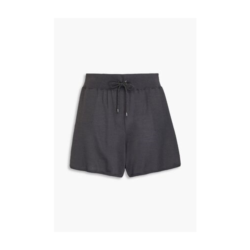BRUNELLO CUCINELLI WOMEN'S CHARCOAL DRAWSTRING KNIT SHORTS