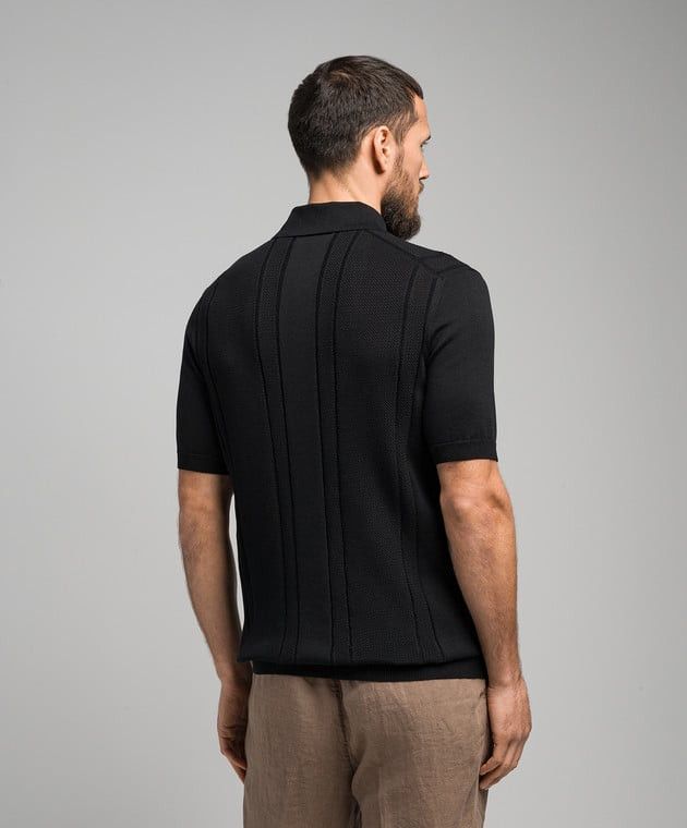 BRUNELLO CUCINELLI MEN'S BLACK SHORT SLEEVE SWEATER