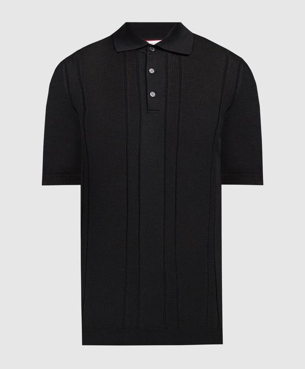 BRUNELLO CUCINELLI MEN'S BLACK SHORT SLEEVE SWEATER