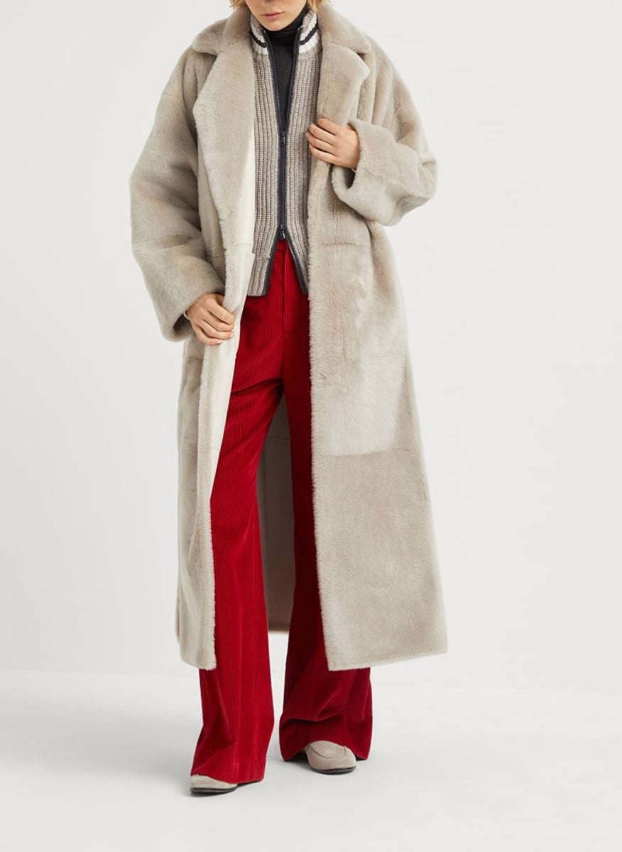 BRUNELLO CUCINELLI WOMEN'S RED CORDUROY TROUSERS