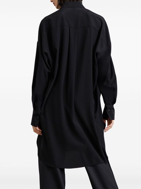 BRUNELLO CUCINELLI WOMEN'S BLACK SILK RELAXED SHIRT