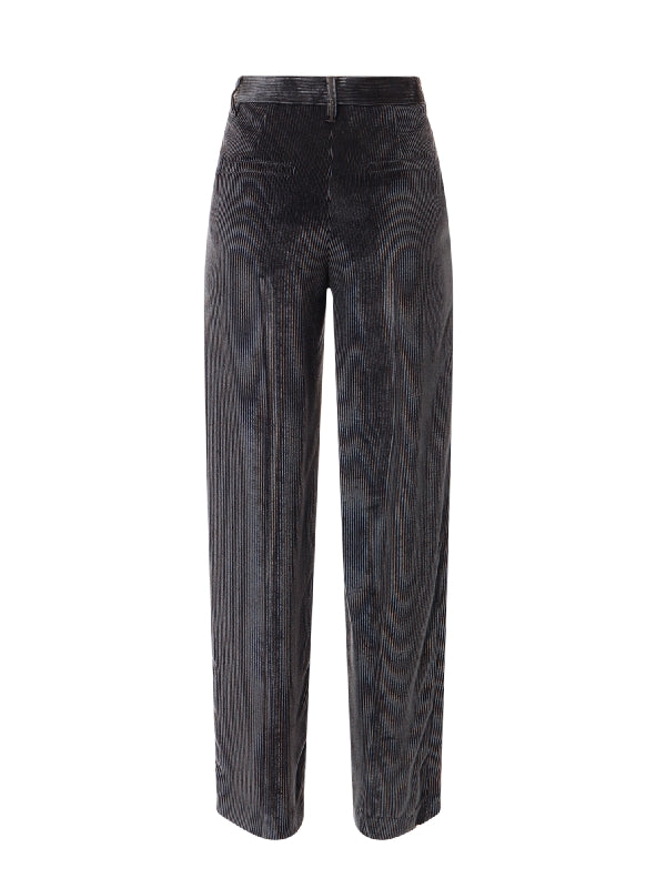 BRUNELLO CUCINELLI WOMEN'S BLACK VELVET TAILORED TROUSERS