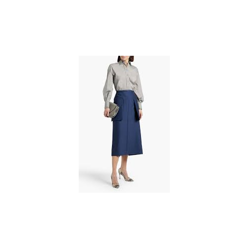 BRUNELLO CUCINELLI WOMEN'S LIGHT GREY RELAXED SHIRT