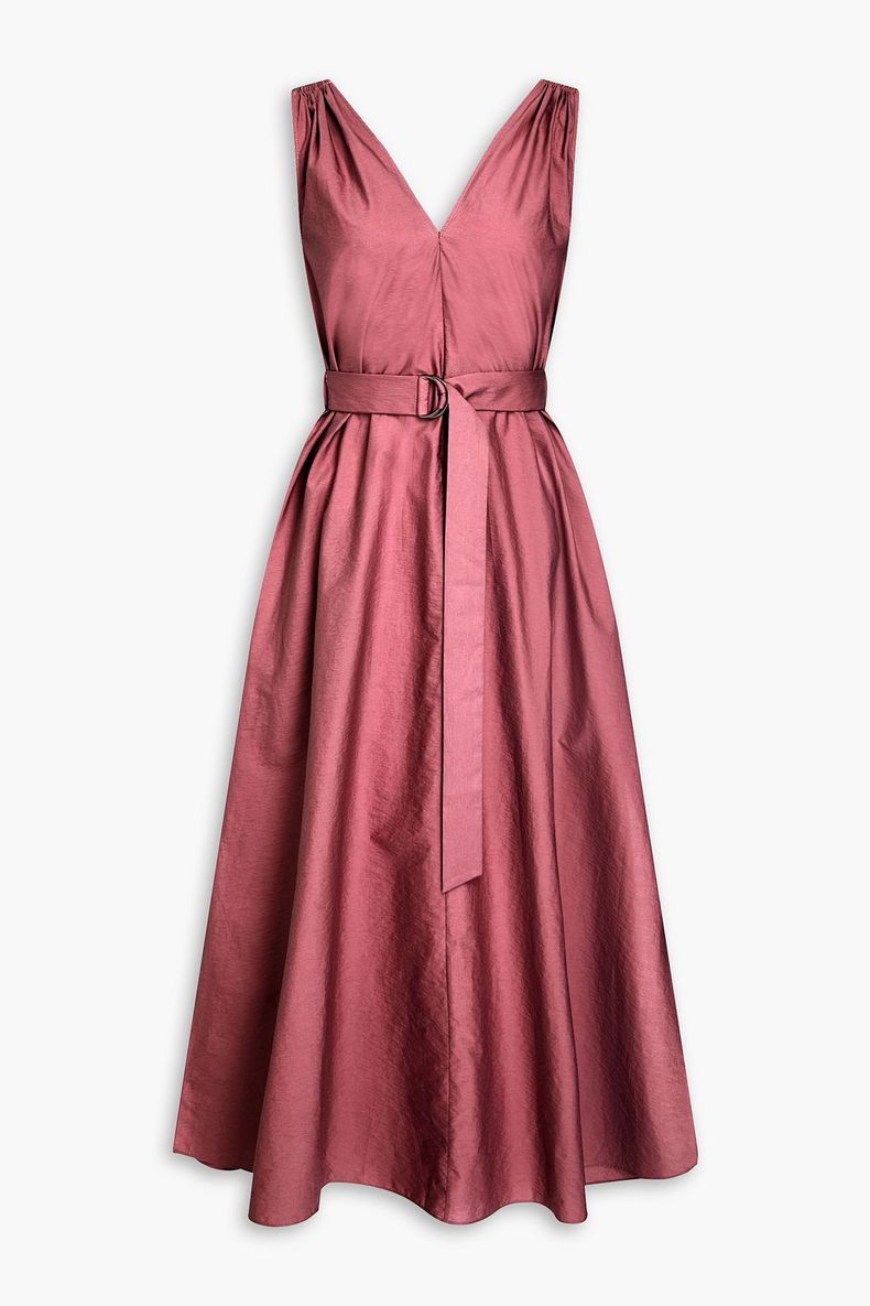 BRUNELLO CUCINELLI WOMEN'S DUSKY PINK BELTED DRESS