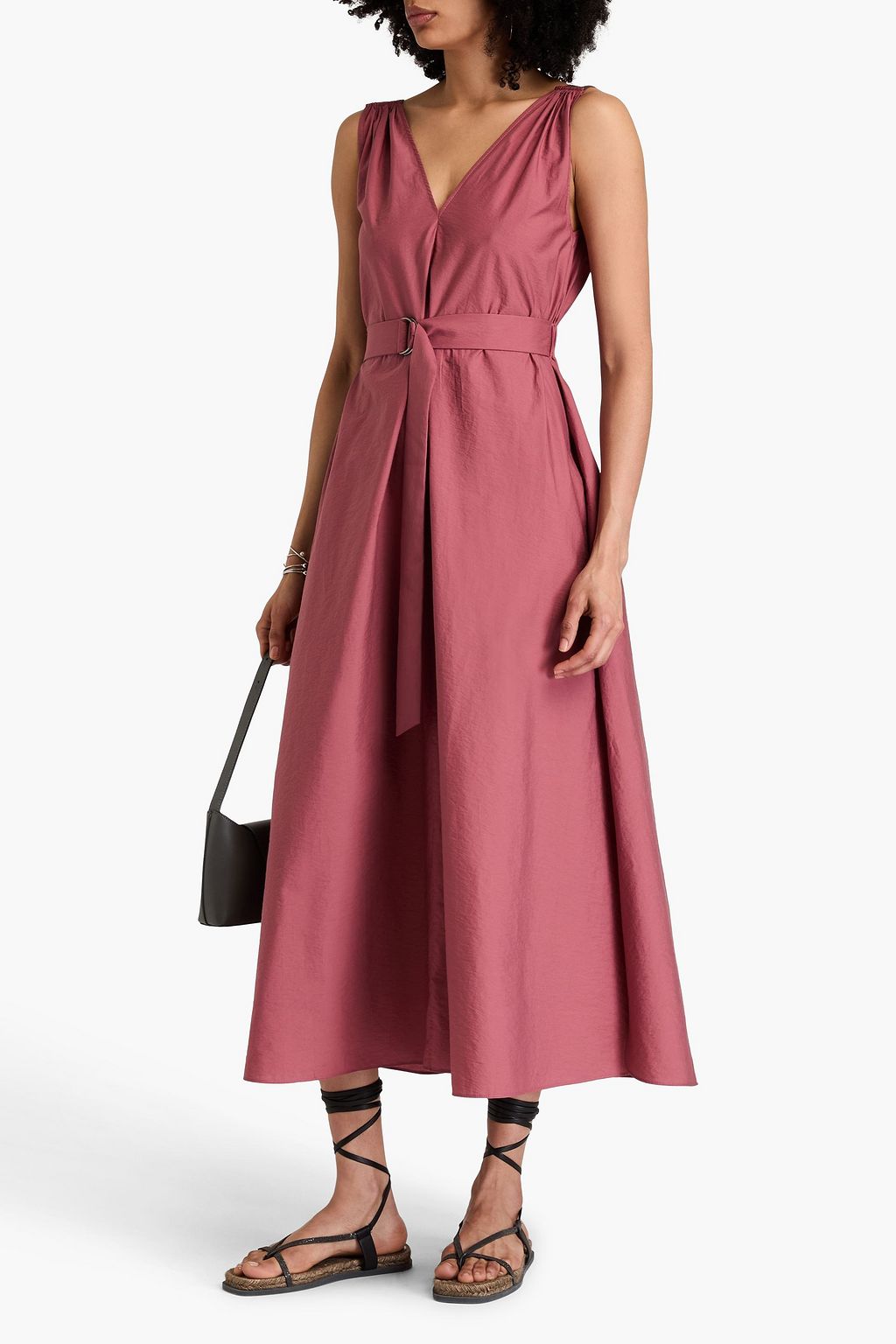 BRUNELLO CUCINELLI WOMEN'S DUSKY PINK BELTED DRESS