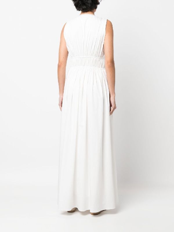 BRUNELLO CUCINELLI WOMEN'S OFF WHITE SLEEVELESS DRESS