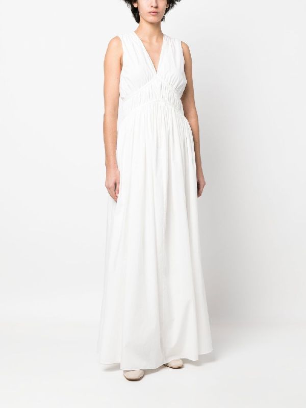BRUNELLO CUCINELLI WOMEN'S OFF WHITE SLEEVELESS DRESS