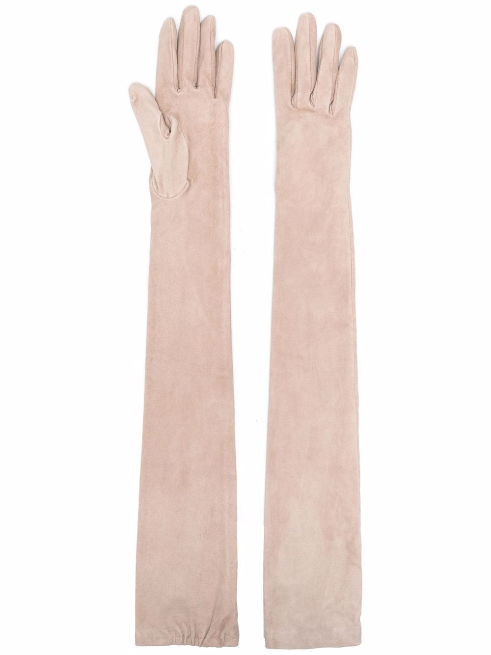 BRUNELLO CUCINELLI WOMEN'S HAZELNUT SUEDE GLOVES