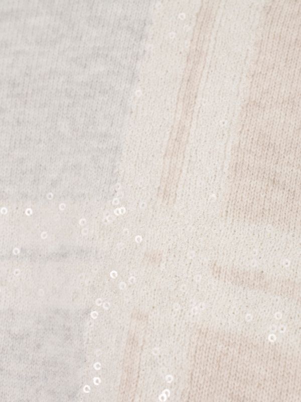 BRUNELLO CUCINELLI WOMEN'S IVORY SEQUIN EMBELLISHED SWEATER