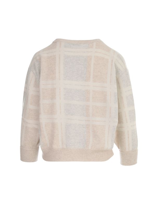 BRUNELLO CUCINELLI WOMEN'S IVORY SEQUIN EMBELLISHED SWEATER