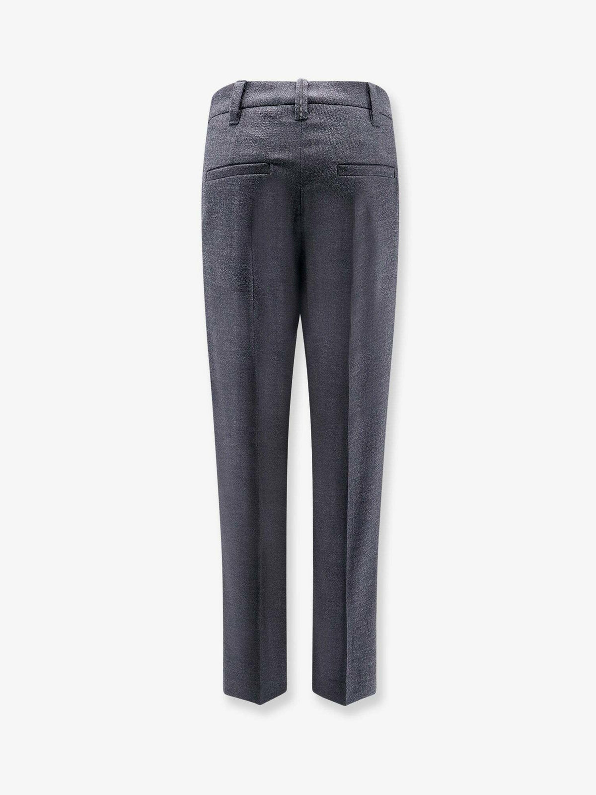 BRUNELLO CUCINELLI WOMEN'S DARK GREY WOOL TROUSERS