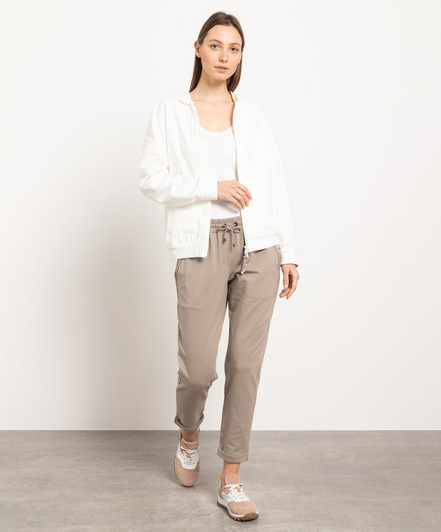 BRUNELLO CUCINELLI WOMEN'S TOFU ZIP-UP SWEATSHIRT