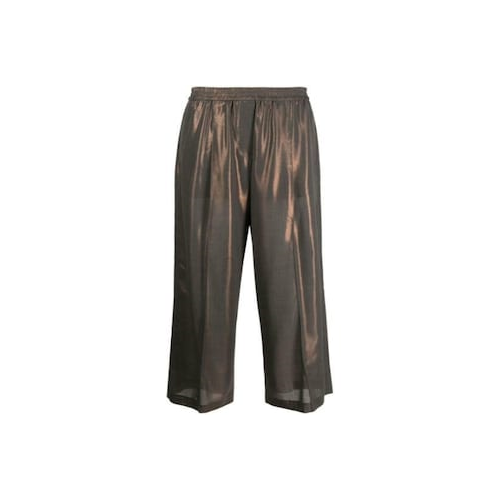 BRUNELLO CUCINELLI WOMEN'S METALLIC WIDE LEG TROUSERS