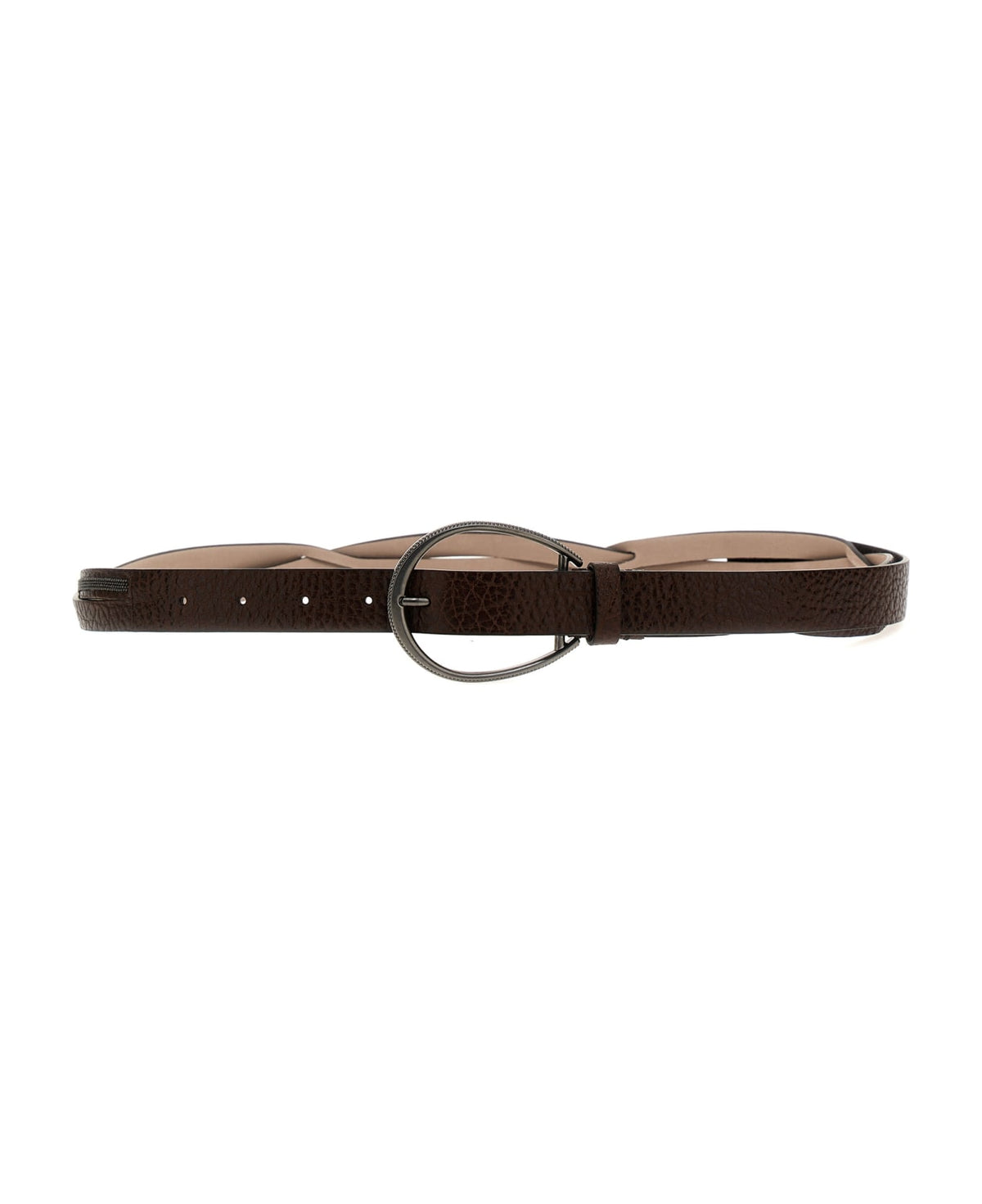 BRUNELLO CUCINELLI WOMEN'S DARK BROWN LEATHER BELT