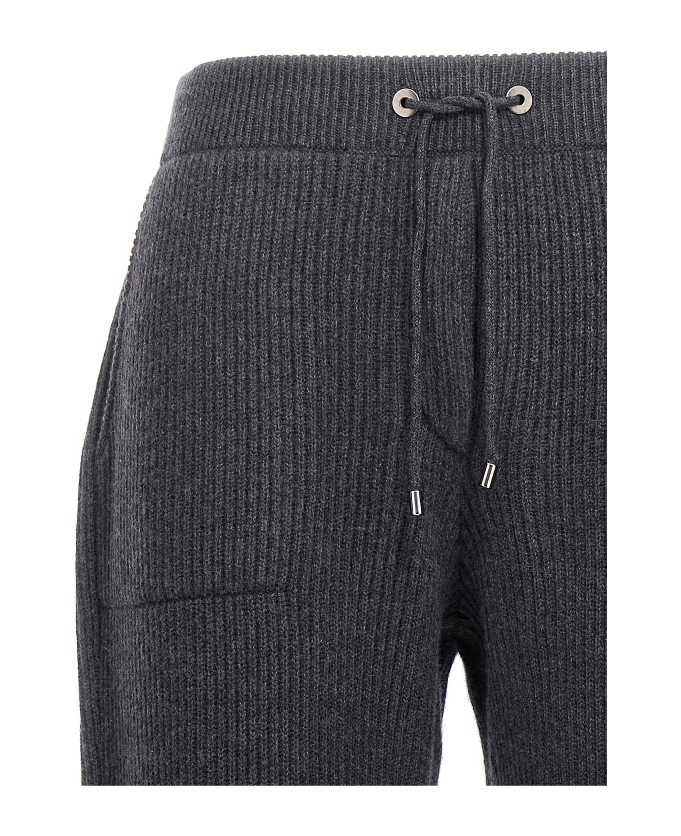 BRUNELLO CUCINELLI WOMEN'S BLACK CASHMERE RIBBED JOGGER PANTS
