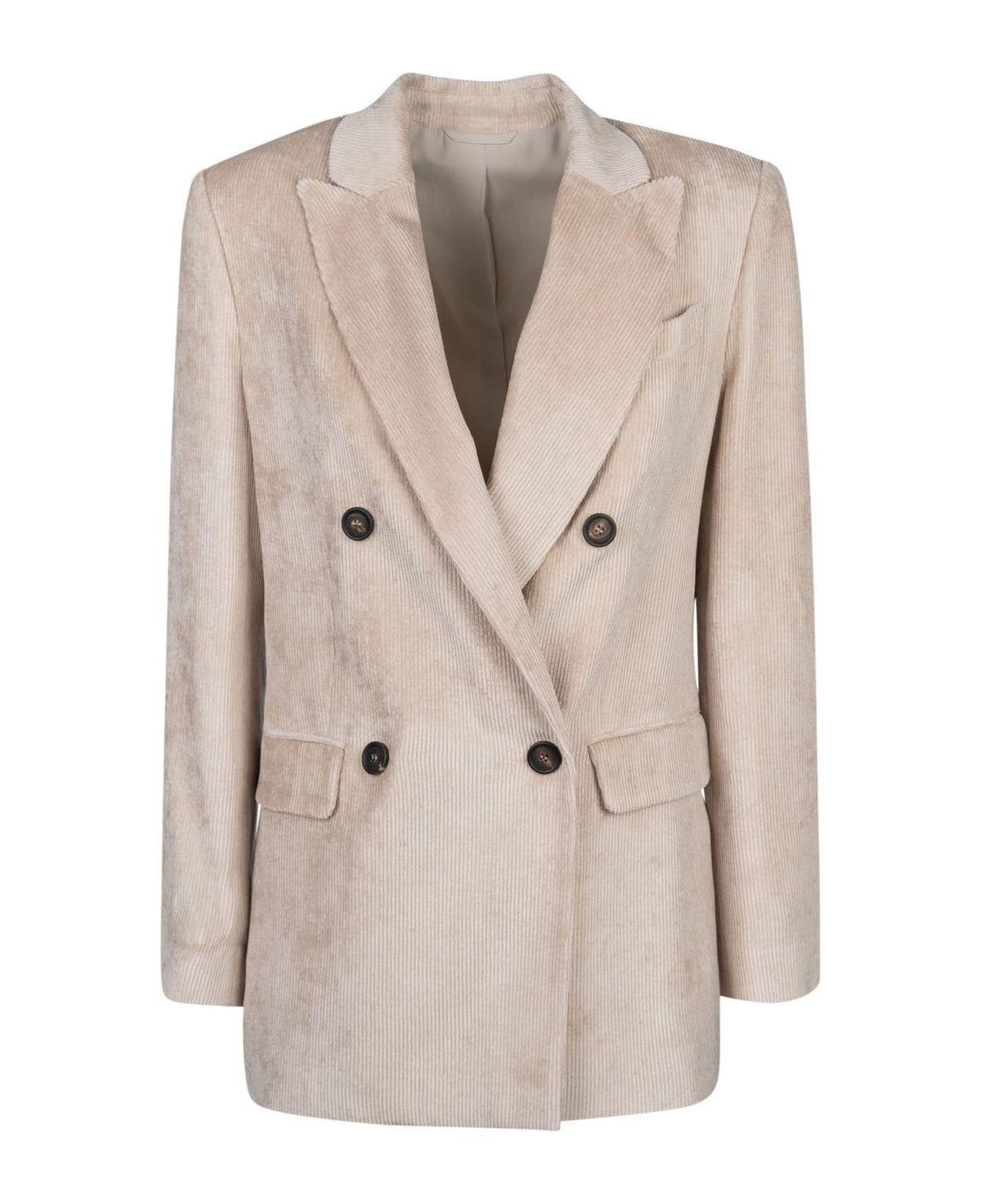 BRUNELLO CUCINELLI WOMEN'S PINK BEIGE DOUBLE BREASTED JACKET